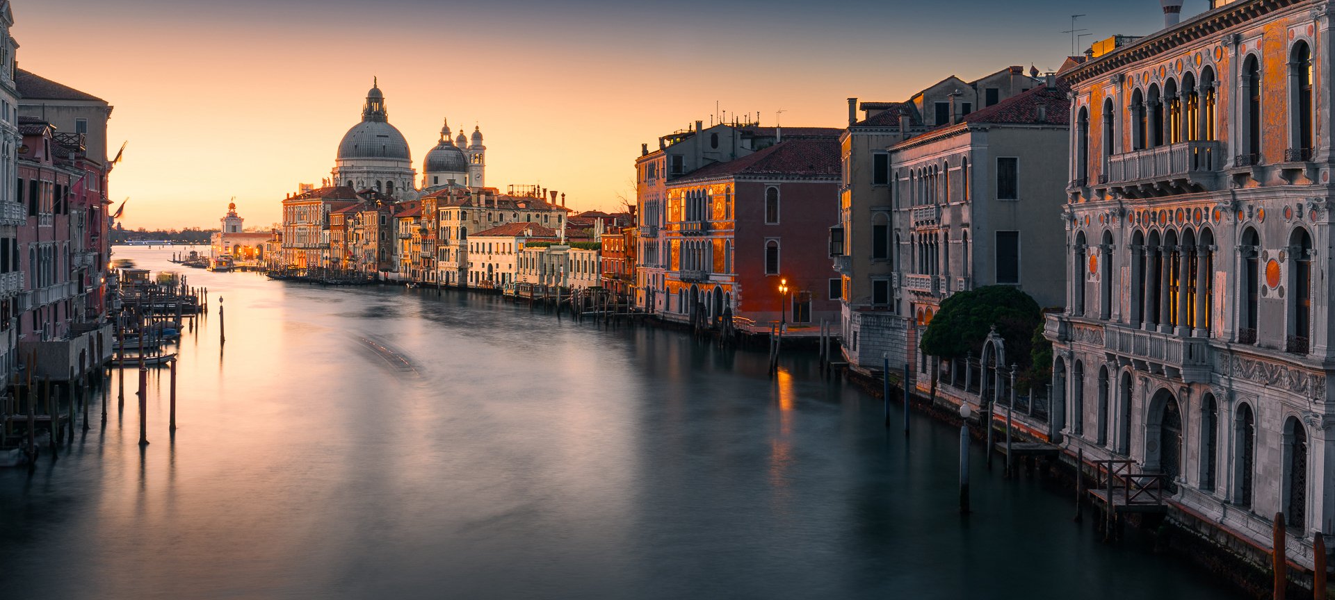 Sunrise in Venice canal